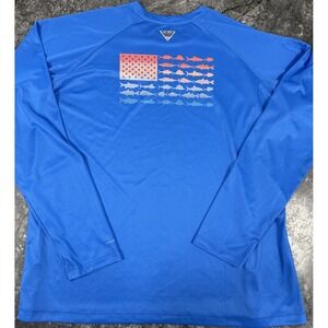 Columbia Women's Tidal Tee PFG Long Sleeve Fish Flag Shirt XXL